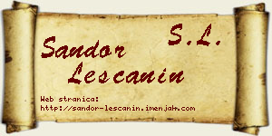 Šandor Leščanin vizit kartica